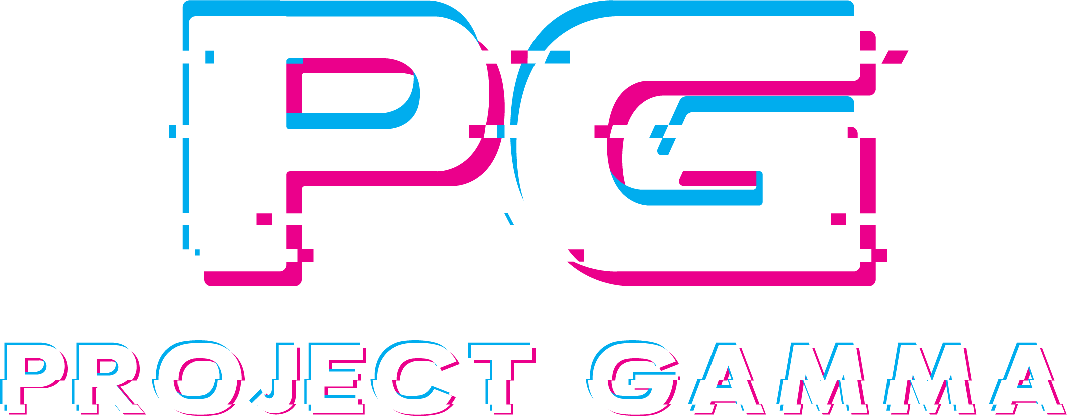Logo-Project-Gamma_V1_White-Glitched Project Gamma Podcast Logo White